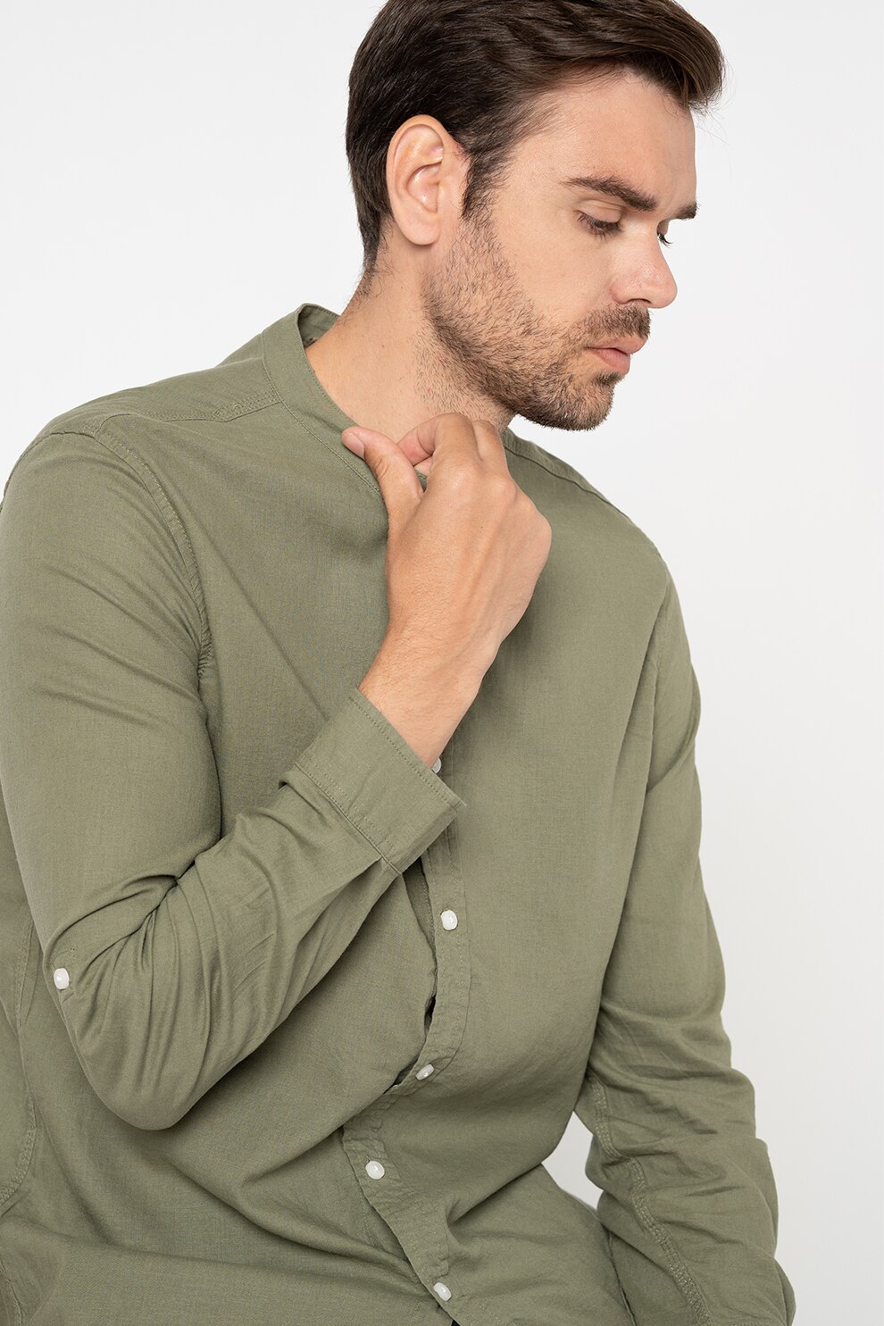 Haily's, Camasa tip tunica din amestec de in Manuel, Verde feriga