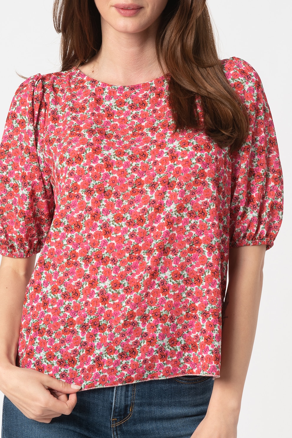 Haily's, Bluza cu imprimeu floral Kiki, Rosu/Roz/Alb, S