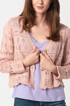 Haily's, Cardigan tricotat cu perforatii Maisy, Rosu stins Haily's, Cardigan tricotat cu perforatii Maisy, Rosu stins