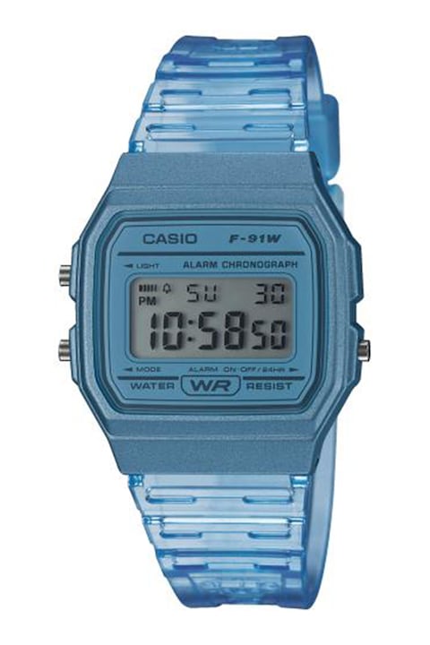 Casio, Електронен часовник със силиконова каишка, Светлосин