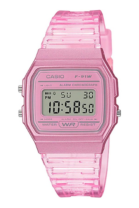Casio, Електронен часовник със силиконова каишка, Светлорозов