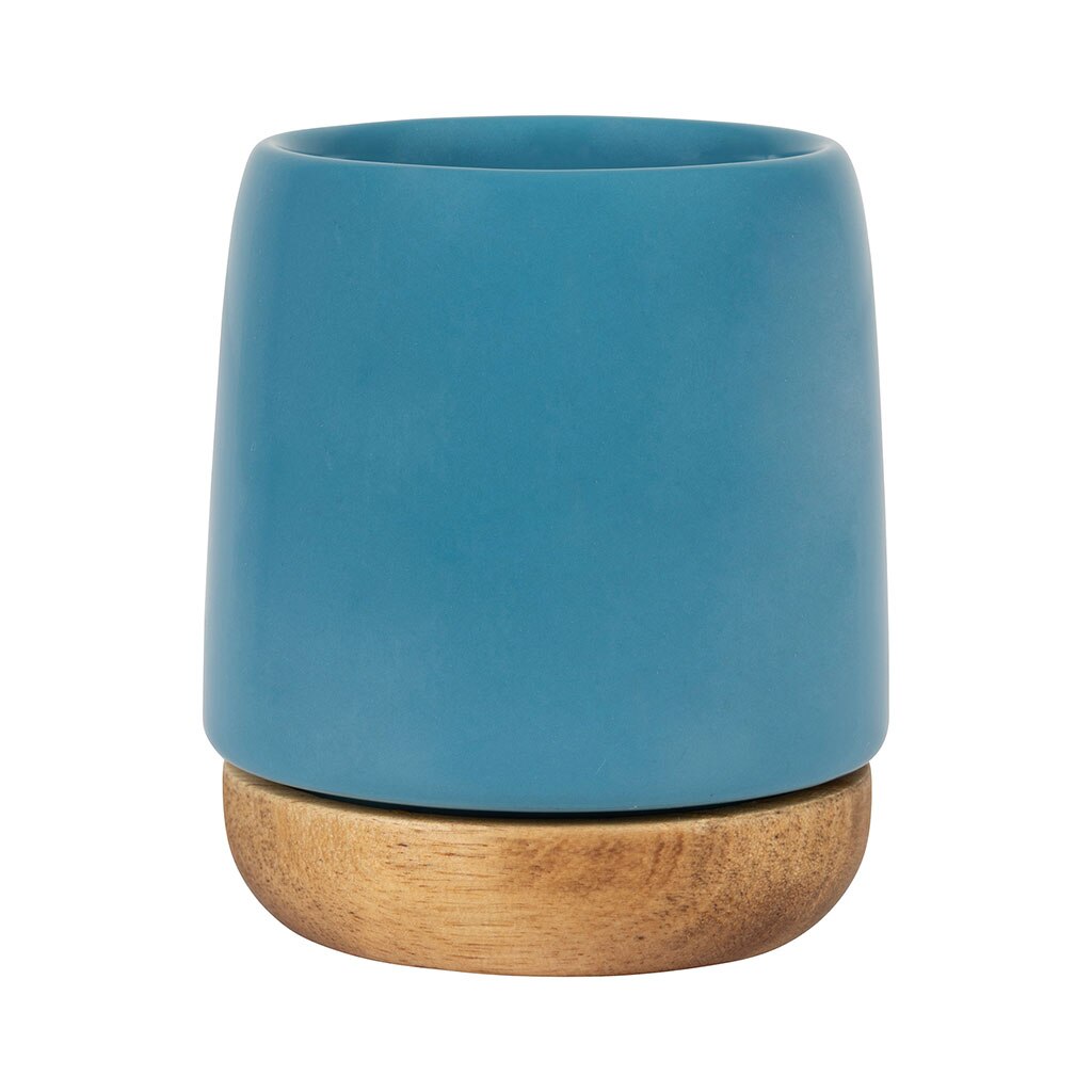 Ceasca - Nordika Blue 100ml, stoneware+acacia wood, Ceramica, 100 ml, Albastru