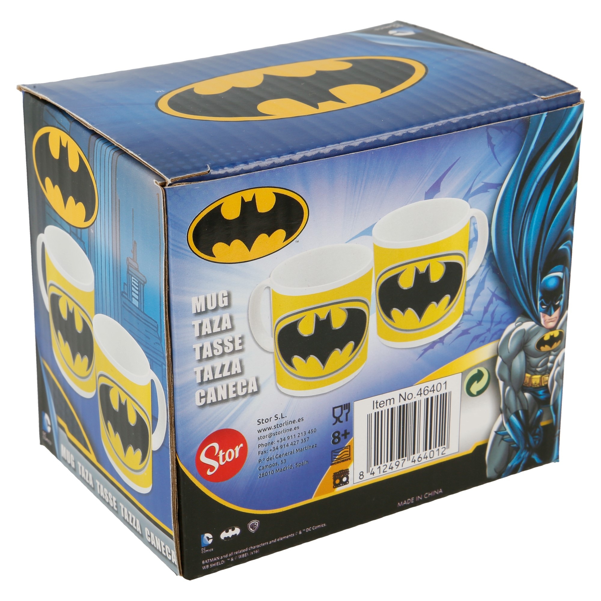 Cana ceramica Batman, 325 ml, Galben - Negru