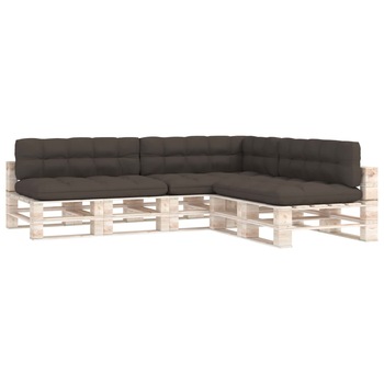 Set de 7 perne de canapea de gradina din paleti, vidaXL, Tesatura, 120 x 80 x 12 cm, Gri Taupe Set de 7 perne de canapea de gradina din paleti, vidaXL, Tesatura, 120 x 80 x 12 cm, Gri Taupe