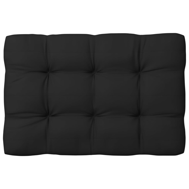 Комплект от 7 градински възглавници за диван, vidaXL, Текстил-полиестер, 120 x 80 x 12 cm, 160 гр / м², Черен