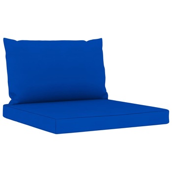 Set de 2 perne pentru canapea din paleti, vidaXL, Tesatura, 60 x 60 x 6 cm, Albastru