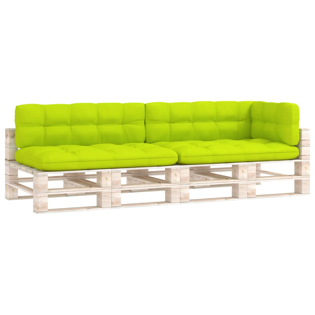 Set de 5 perne pentru canapea din paleti, vidaXL, Tesatura, 120 x 80 x 12 cm, Verde