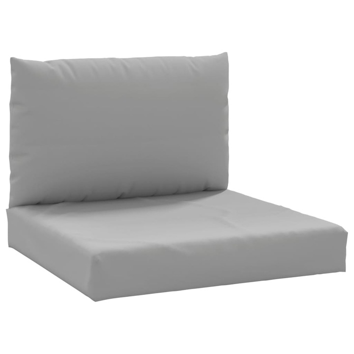 Set perne pentru canapea din paleti vidaXL, 2 buc., gri, material textil, 60 x 60 x 8 cm, 1.2 kg