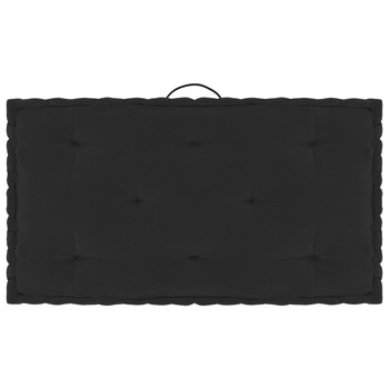 Perna de podea cu maner pentru canapea din paleti, vidaXL, Bumbac, 73 x 40 x 7 cm, Negru Perna de podea cu maner pentru canapea din paleti, vidaXL, Bumbac, 73 x 40 x 7 cm, Negru