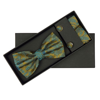 Set 3 piese, papion, butoni si batista, pentru barbati, cu imprimeu multicolor stilizat - SETP218 Set 3 piese, papion, butoni si batista, pentru barbati, cu imprimeu multicolor stilizat - SETP218