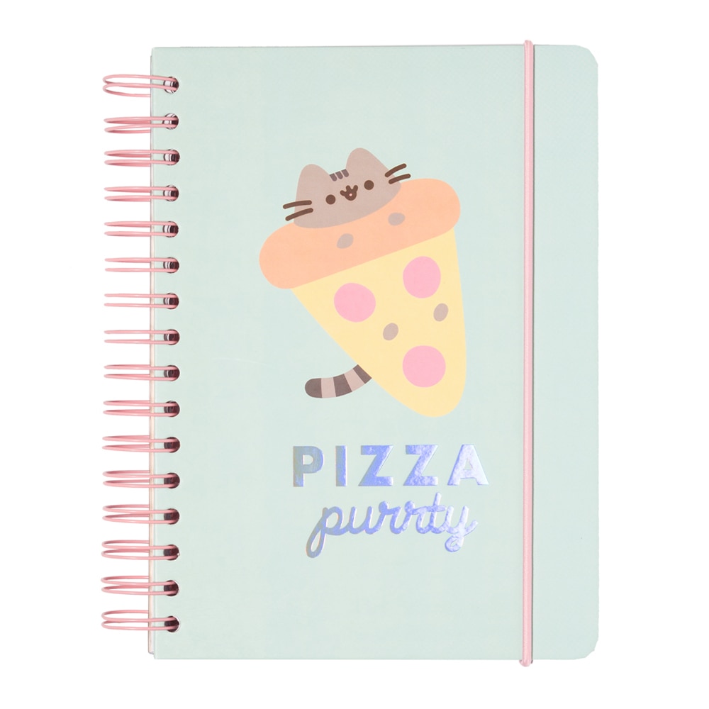 Agenda Pusheen Pizza Party, A5, 90 de file, spirala exterioara, cu elastic si buzunar interior, produs licentiat