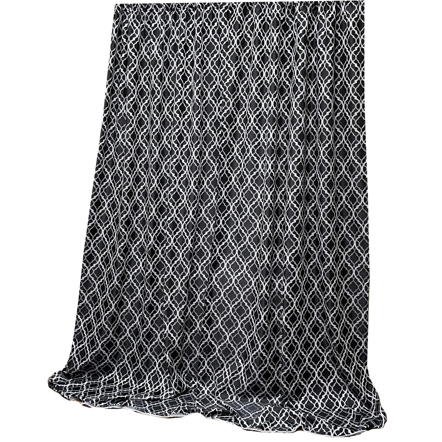 Set draperie jacquard negru/gri platina 