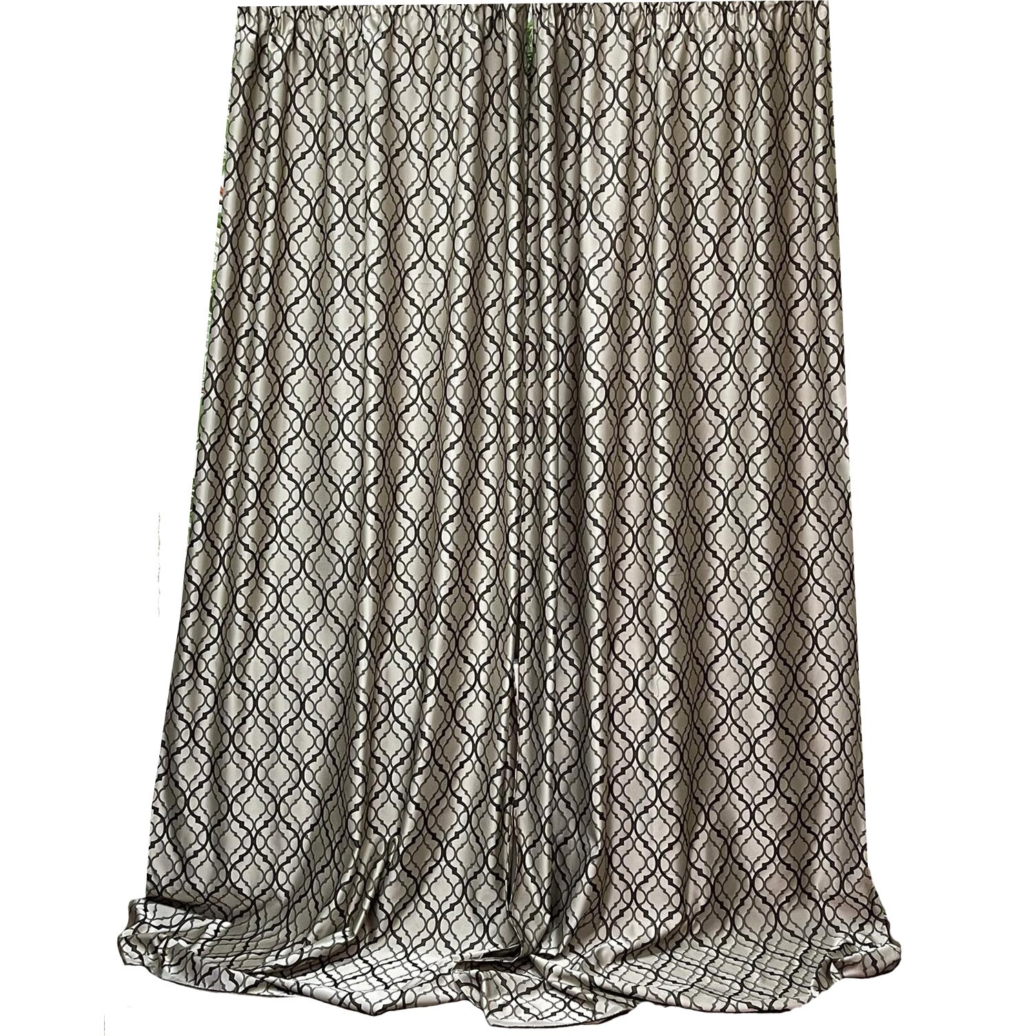 Set draperie jacquard bej/wenge 