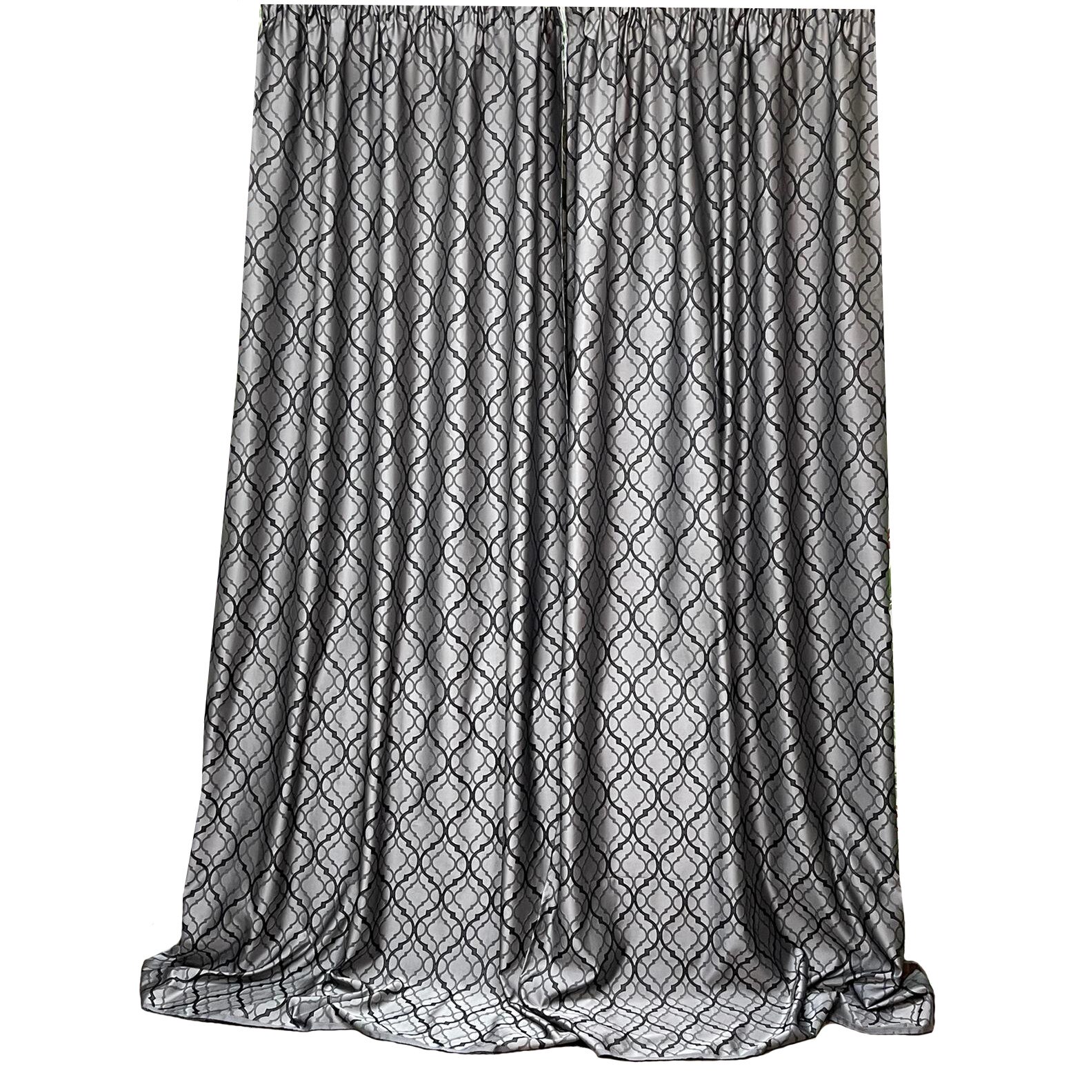 Set draperie jacquard gri/negru 