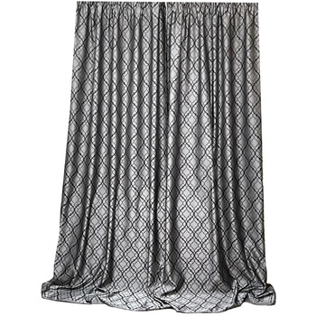 Set draperie jacquard gri/negru  Set draperie jacquard gri/negru