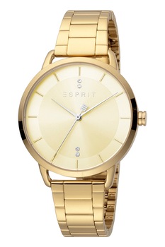 Esprit, Ceas din otel inoxidabil cu cristale, Auriu Esprit, Ceas din otel inoxidabil cu cristale, Auriu
