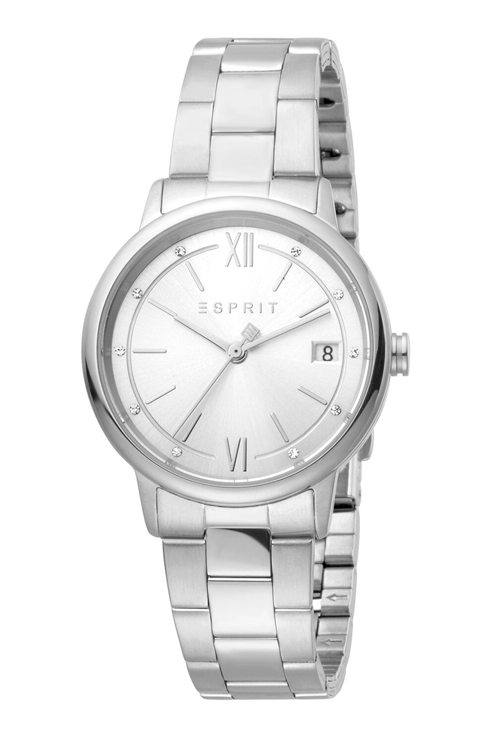 Esprit, Ceas analog cu marcaje din cristale, Argintiu