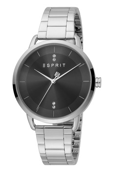 Esprit, Ceas din otel inoxidabil decorat cu cristale, Argintiu Esprit, Ceas din otel inoxidabil decorat cu cristale, Argintiu