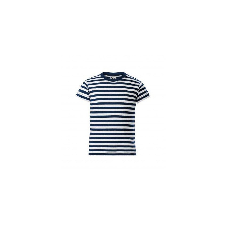 Tricou copii,Sailor, alb cu dungi albastru marin, 805-02, Alb
