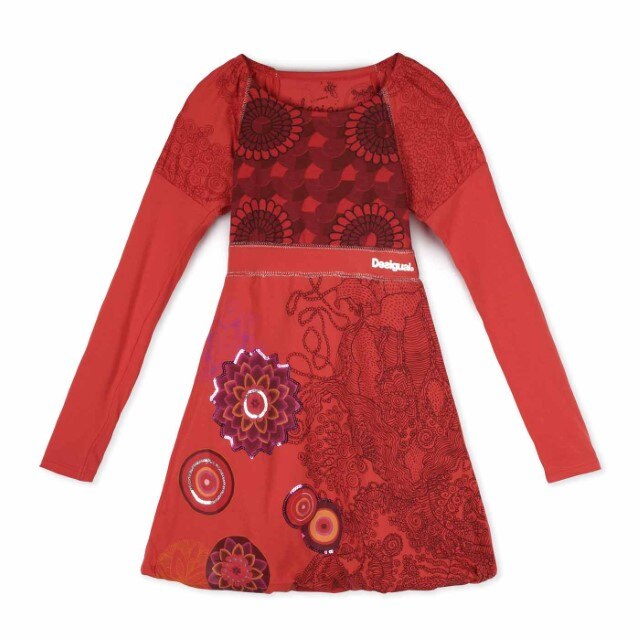 Rochie Desigual 17WGVKXB, Rosu, 140 CM/140 CM