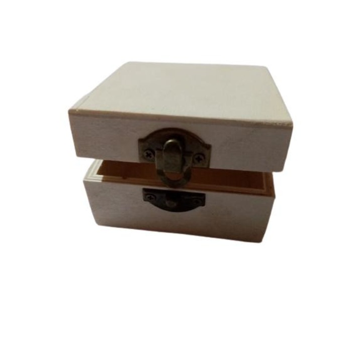 Квадратна дървена кутия, 8см х 8см х 5см