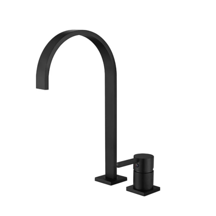 Fürdőszoba mosogató csaptelep, Blackswan, M50 típus, fekete modell, mérete 35 cm