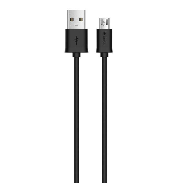 Cablu Devia Smart USB - microUSB 1,0 m 2,1A negru