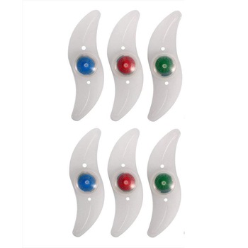 Set 6 bucati LED-uri spite roti bicicleta, baterii incluse, 3 moduri luminare, rosu & verde & albastru Set 6 bucati LED-uri spite roti bicicleta, baterii incluse, 3 moduri luminare, rosu & verde & albastru