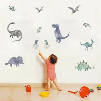 Autocolante amuzante de perete amuzante dinozaur, ASKSA, pentru decalcomanii de perete pentru camera pentru copii, 92 x 30 cm Autocolante amuzante de perete amuzante dinozaur, ASKSA, pentru decalcomanii de perete pentru camera pentru copii, 92 x 30 cm