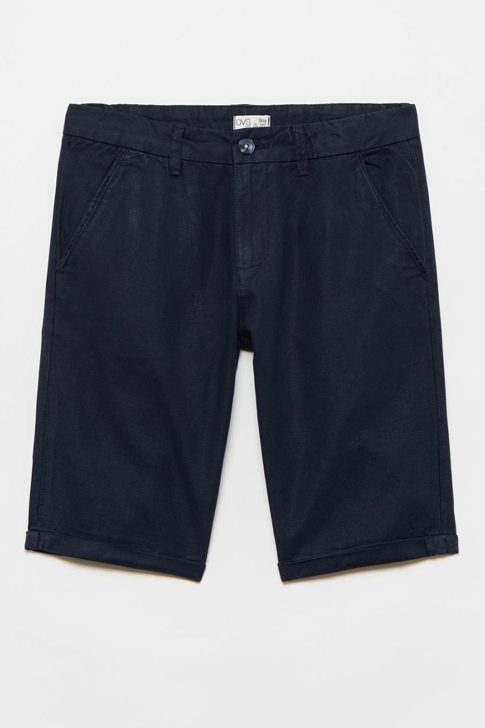 OVS, Bermude chino din amestec de in, Bleumarin inchis