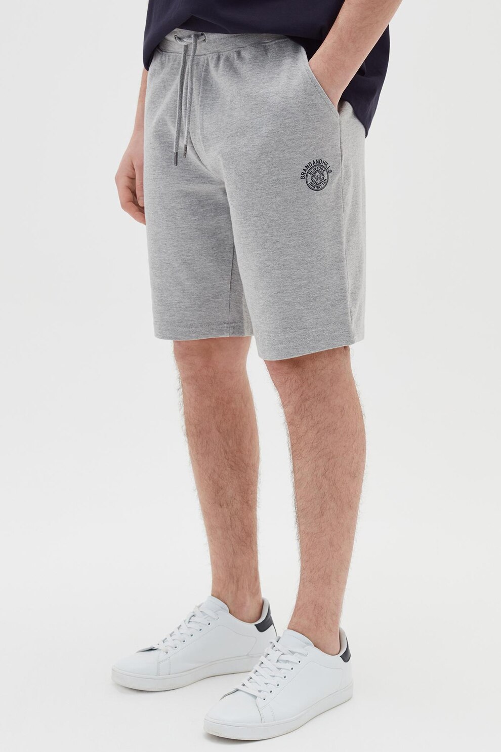 OVS, Pantaloni sport cu snur, Gri melange