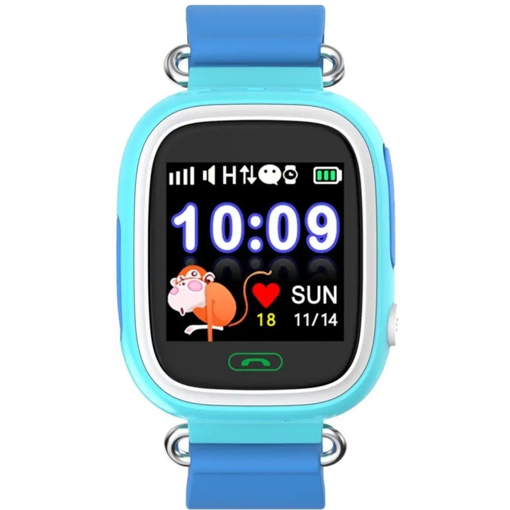 Smartwatch copii, Xmart KW03G, localizare GPS, functie SOS, IP67, Albastru