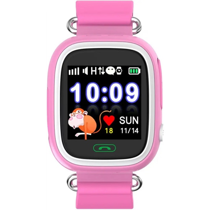 Smartwatch copii, Xmart KW03G, localizare GPS, functie SOS, IP67, Roz
