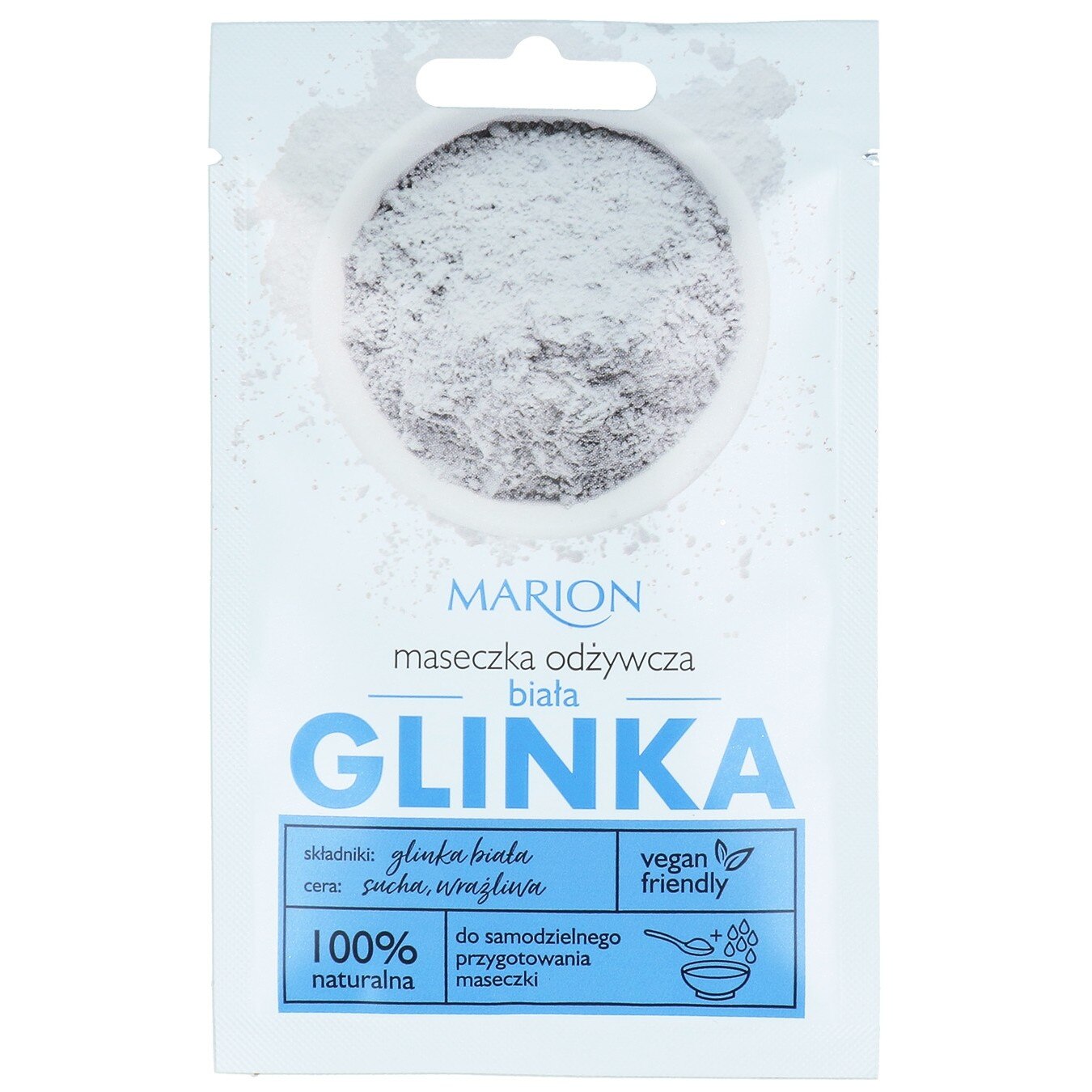 Masca pentru fata, Marion, cu argila, Alb