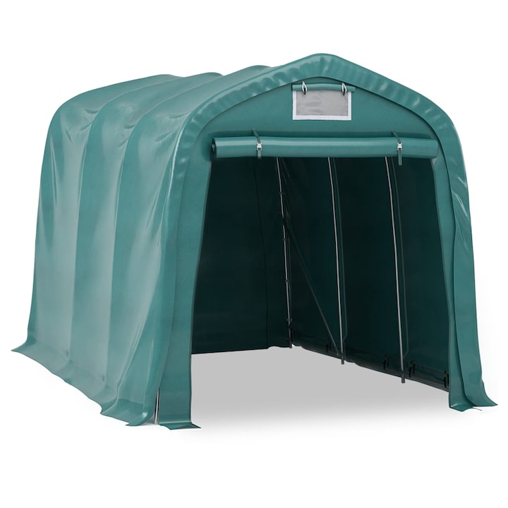 vidaXL zöld PVC vízálló sátorgarázs 500 g/m², 2,4 x 3,6 m