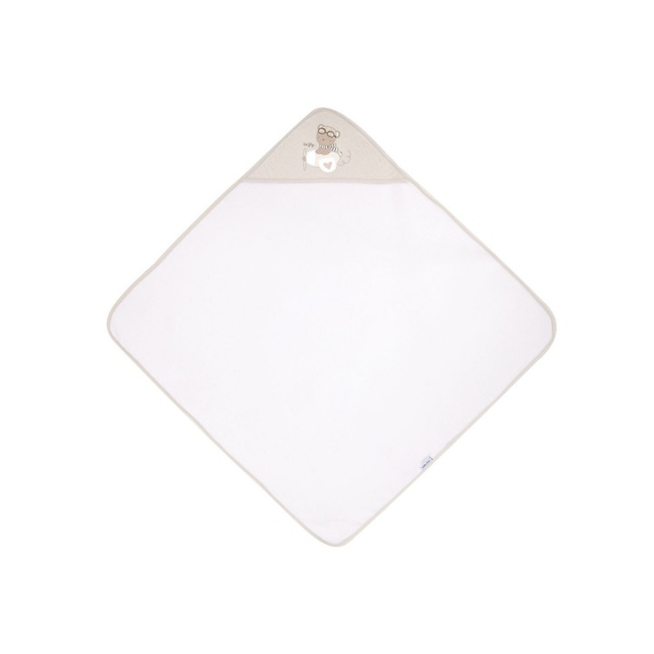 Prosop cu gluga din bumbac 100% 90x90cm KikkaBoo Dreamy Flight Beige