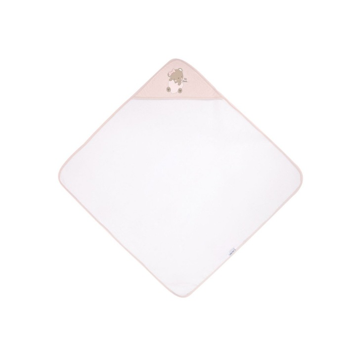 Prosop cu gluga din bumbac 100% 90x90cm KikkaBoo Dreamy Flight Pink