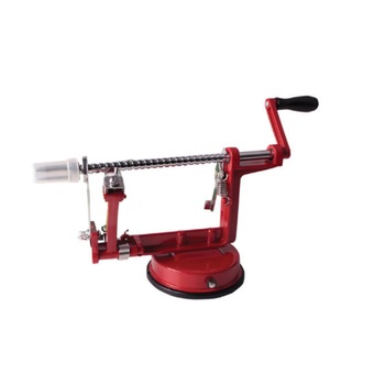 Aparat pentru Curatat / Feliat / Scobit, Destinat pentru Mere si Cartofi, 3 in 1, Suport Antiaderent, Ventuza de Fixare, Metal, Rosu Aparat pentru Curatat / Feliat / Scobit, Destinat pentru Mere si Cartofi, 3 in 1, Suport Antiaderent, Ventuza de Fixare, Metal, Rosu