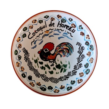 Farfurie traditionala Cocosul de Horezu, Ceramica de Horezu, 29 cm Farfurie traditionala Cocosul de Horezu, Ceramica de Horezu, 29 cm