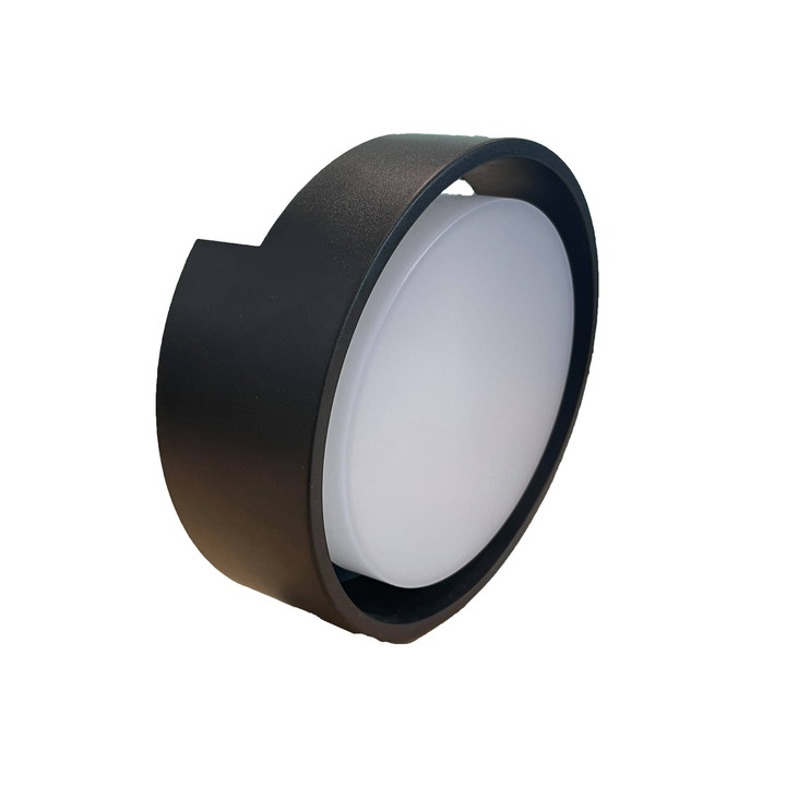 LED Аплик VITO ORI-W1, 18W, 1314Lm, 4000K, Естествено Бяло, IP65, Φ220x68mm, Черно