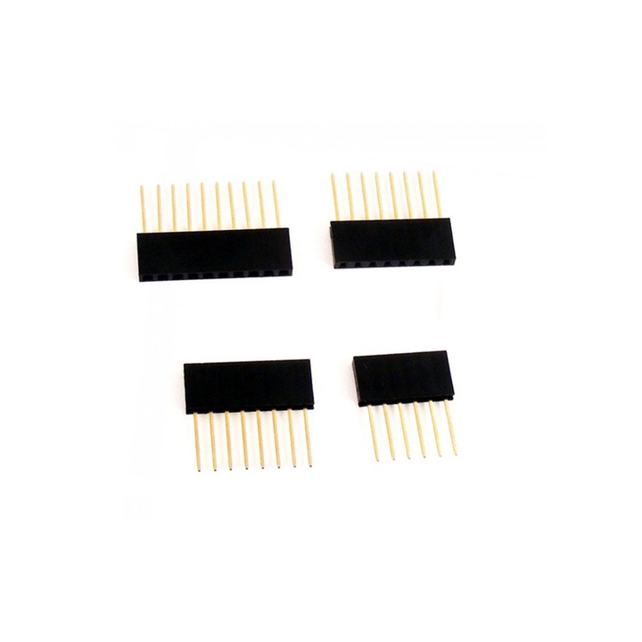 Set headere Arduino ( 4buc - 1x10pini, 2x8pini si 1x4pini), 10.5 mm lungime (mama) pentru modeme a-gsmII sau b-gsmgnss