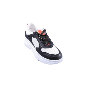 Pantofi sport dama Okena, M-BO-545, Alb/Negru Pantofi sport dama Okena, M-BO-545, Alb/Negru