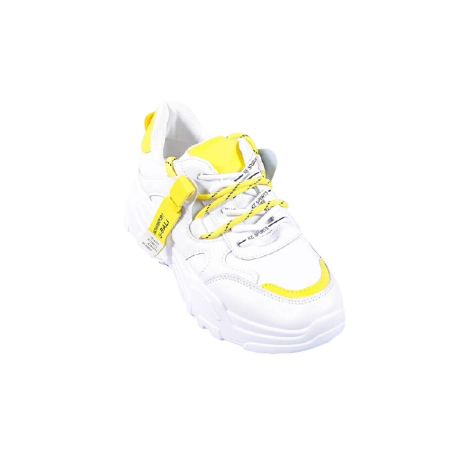 Pantofi sport dama Pemota, M-BO-247, Alb/Galben