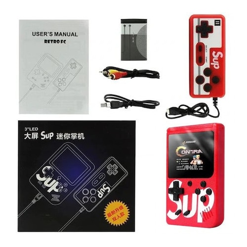 Consola SUP Game cu 400 jocuri, ecran de 3.0", cablu AV, Micro-USB, multiplayer jocurile copilariei, FOXMAG24®