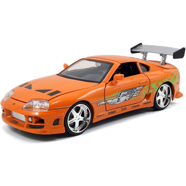 Masinuta metalica Toyota Supra 1955 Fast and furious 1:24 - Simba Portocaliu