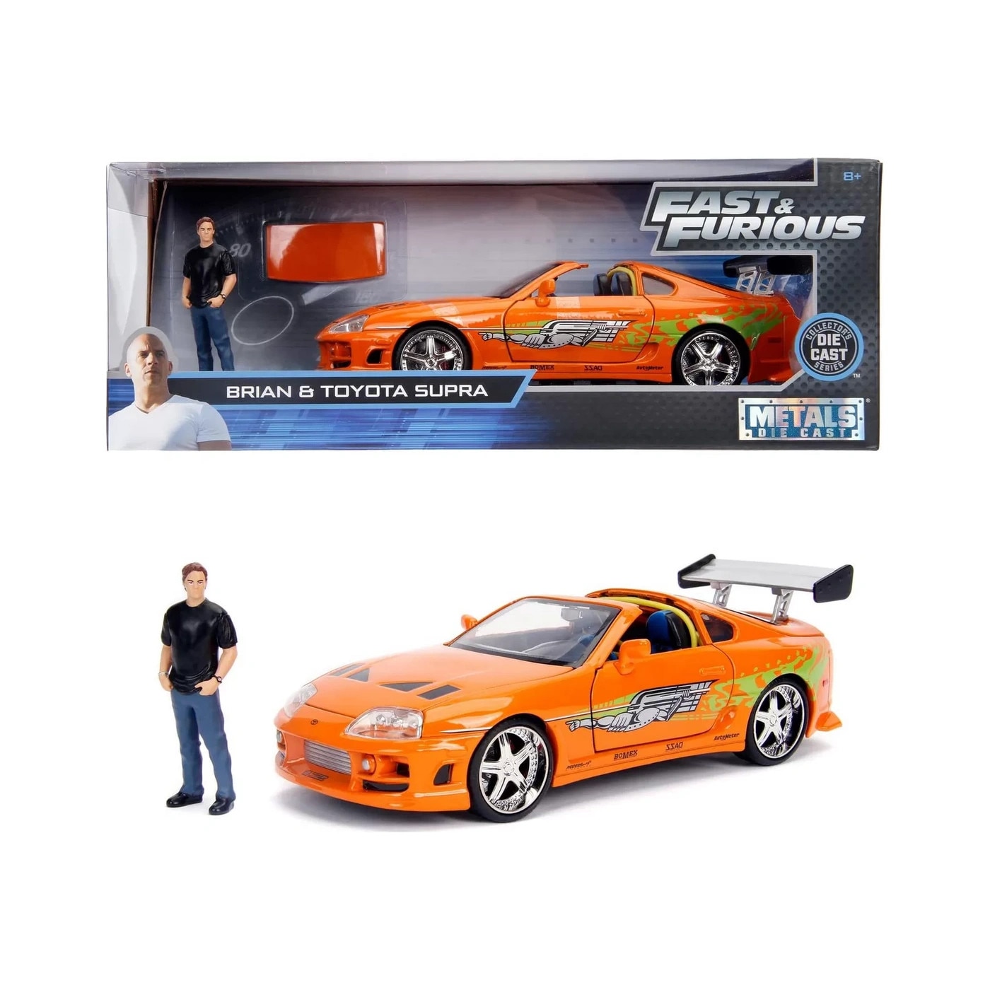 Masinuta metalica Toyota Supra 1995 Fast and Furious scara 1 la 24