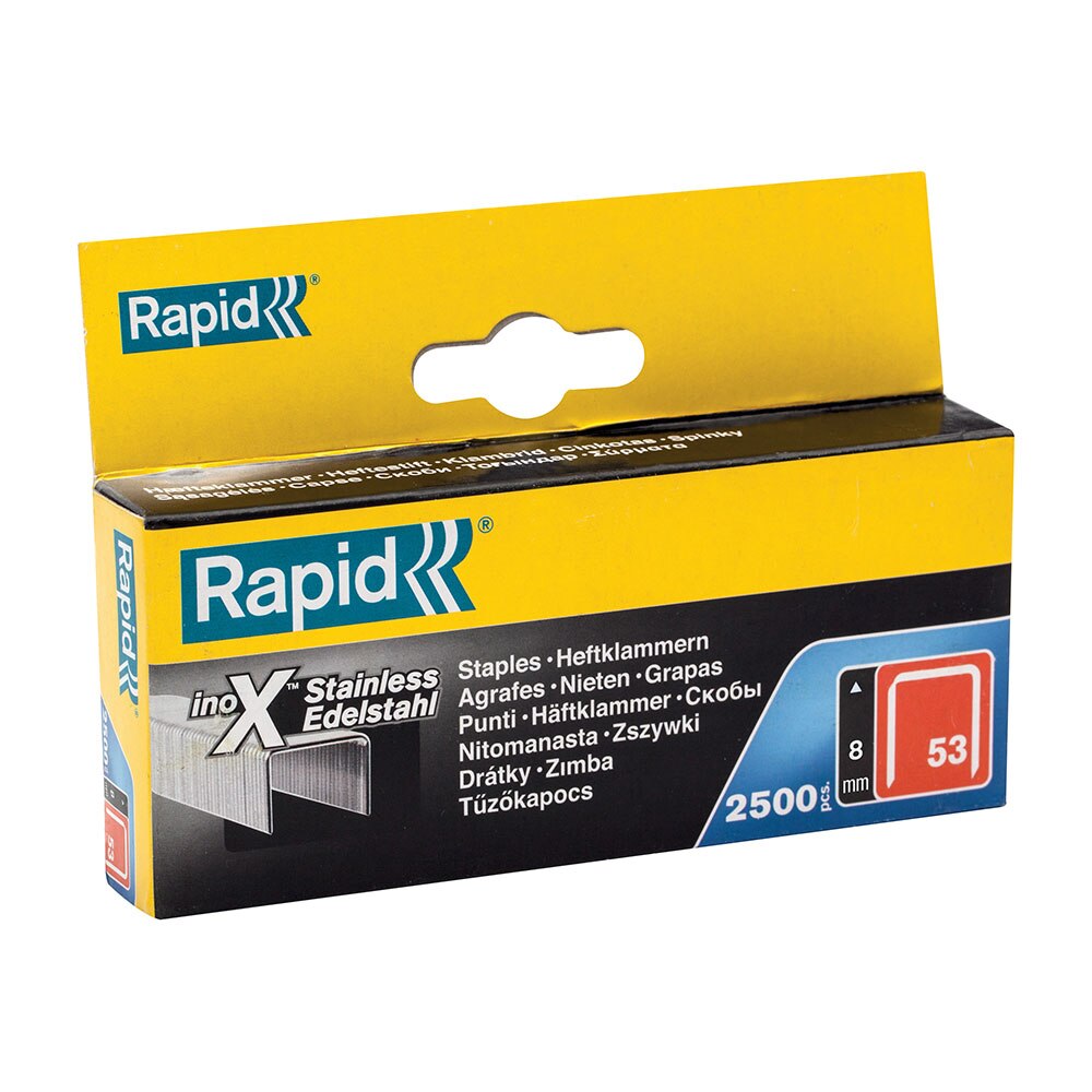 Capse Rapid 53/8 otel inoxidabil, sarma subtire, decoratiuni, 2500/cutie carton 23808000