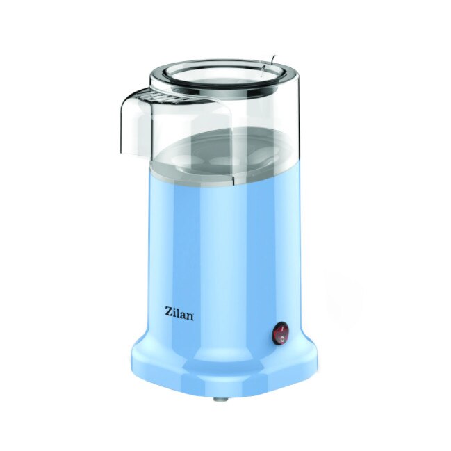 Aparat pentru Preparat Popcorn, Fara Ulei, Preparare cu Aer Cald, Putere 1200W, Curatare Usoara, Buton ON/OFF, 220-240V, Usor de Utilizat, Albastru