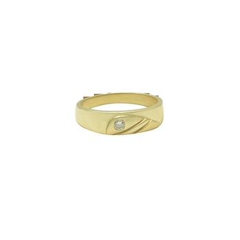 Inel cu diamant din aur galben de 14K Inel cu diamant din aur galben de 14K