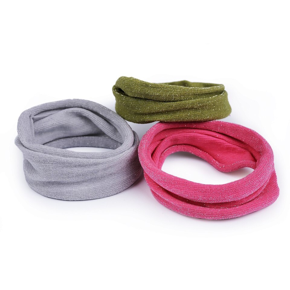 Set elastice pentru par cu lurex 3 bucati, roz gri kaki